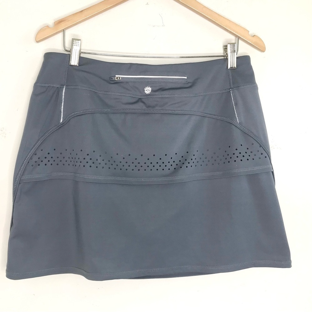 Tangerine Athletic Skort Skirt Size Large Gray Zip Pocket Pickleball Tennis Golf
